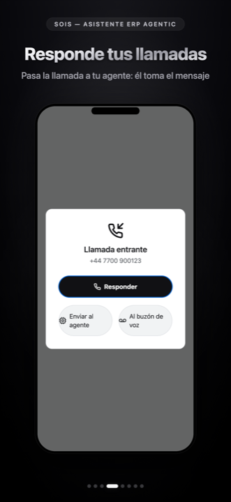 Sois atiende una llamada entrante y la pasa al agente